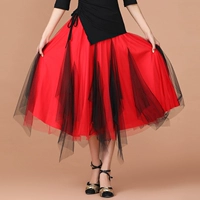 Новая сеть юбка для пряжи Square Dance Большая юбка женская латинская классическая танцевальная танцевальная танцевальная одежда