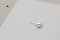 Серьги, 5mm, серебро 925 пробы
