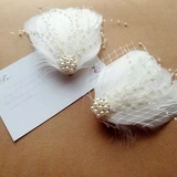 Белый аксессуар для волос для невесты подходит для фотосессий, набивка пером, популярно в интернете