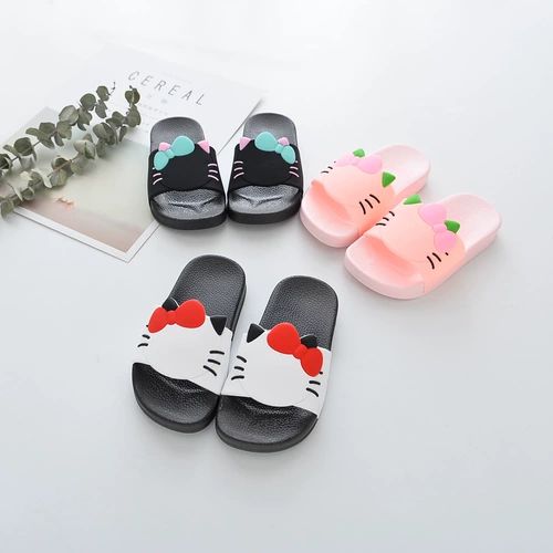 Детские нескользящие летние тапочки, мультяшные милые слайдеры, обувь, в корейском стиле