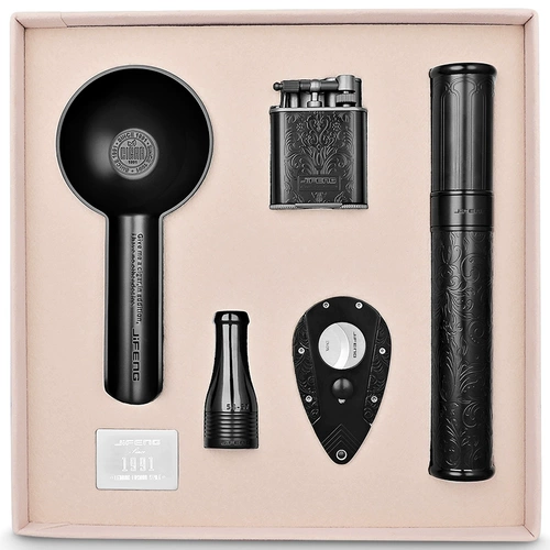 Зажигалка, ножницы, пепельница, мундштук, комплект, подарочная коробка, упаковка