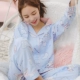 [Shoot 2 Limin] Đồ ngủ nữ mùa xuân và mùa hè dài tay cotton gạc váy ngủ cotton cotton Nhật Bản dịch vụ nhà hai mảnh phù hợp - Bộ Pajama