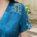 Mùa hè 2018 Bộ đồ ngủ bằng lụa Hàn Quốc dành cho nữ mới gợi cảm phần mỏng lụa ngắn tay áo ngủ bằng lụa cỡ lớn mùa xuân lụa - Đêm đầm Đêm đầm