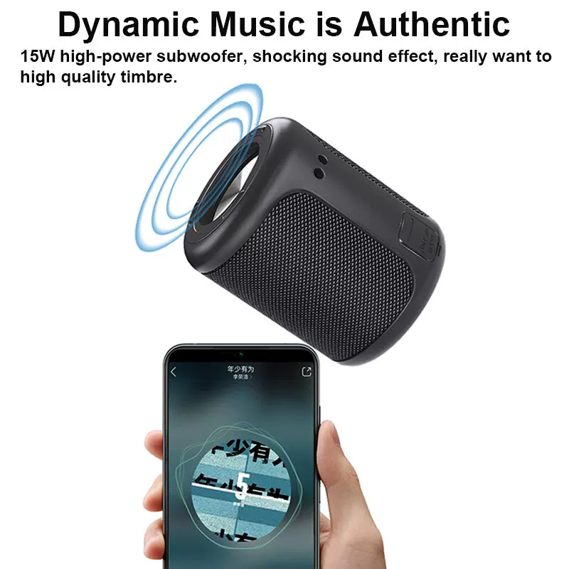 [Сабвуфер для телефона, Bluetooth-колонка с 15Вт, смартфон]