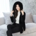 Cừu xén lông nữ mới 2018 Hàn Quốc phiên bản của đoạn ngắn fox fur collar trùm đầu lông một Haining áo khoác lông thú Faux Fur