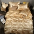Mùa hè châu âu băng lụa bốn mảnh cao cấp satin lụa satin quilt cover mùa hè sheets 1.8m2.0 bộ đồ giường