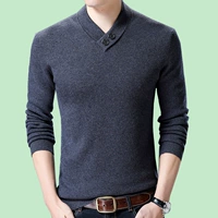 Mùa thu và mùa đông nam trung niên áo len cơ bản áo len cổ chữ V dày ấm áp áo len cashmere áo cổ lọ nam