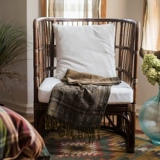 [藤] Ручная виноградная лоза Столт Стул Армрест Высокий Стул Стул Стул Юго -Восточный Азиаский натуральный винтажный ретро -арт