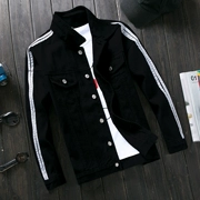 Áo khoác denim mùa xuân và mùa thu nam phiên bản Hàn Quốc của đồng phục bóng chày thanh niên tự canh xu hướng nam mỏng áo khoác đen nam