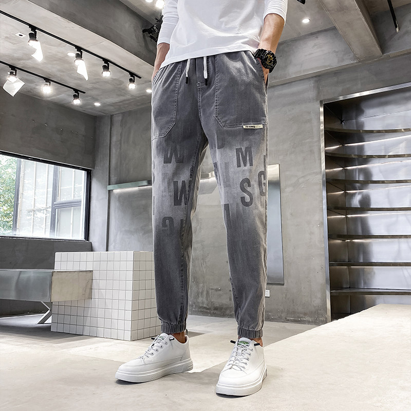 Summer thin jeans for men, 2023 new trendy brand tight-fitting 9-inch versatile men's summer casual long pants Specification image
