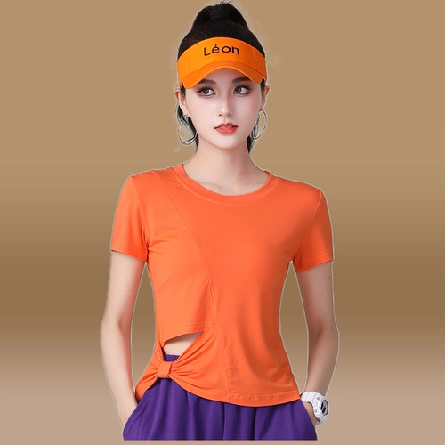 Спортивная летняя модная танцующая футболка с коротким рукавом для спортзала