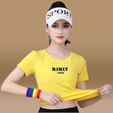 Спортивная летняя модная танцующая футболка с коротким рукавом для спортзала