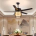 Trung Quốc mới phong cách quạt trần đèn quạt điện quạt đèn chùm phòng khách nhà phòng ngủ phòng ăn đèn nhà hàng retro cao cấp phong cách Trung Quốc quạt trần giấu cánh quạt trần giấu cánh Quạt trần đèn