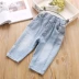 Trẻ em mặc quần jean mùa hè 2018 trẻ em Hàn Quốc mới của Loose Casual quần bé hoang dã quần denim