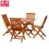 Gỗ rắn bàn ngoài trời và ghế đặt với ô mặt trời vườn giải trí bảng và ghế kết hợp ban công nội thất sân vườn gấp bàn ăn Đồ gỗ ngoài trời