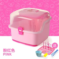 Розовая бутылочка для кормления, коробка для хранения