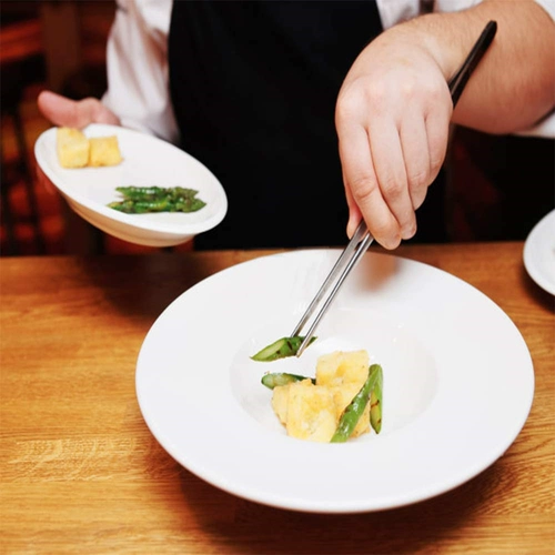 Прохладная новая Yiyi Утолщение 12 -дюймовая профессиональная западная плоская плоская пищевая еда 304 Грейт из нержавеющей стали из нержавеющей стали