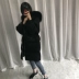 2018 mới của Hàn Quốc phiên bản của chống mùa xuống áo khoác cổ áo lông thú lớn nữ phần dài lỏng dày lên trên đầu gối xuống áo khoác giải phóng mặt bằng Xuống áo khoác