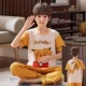 Boy con bộ đồ ngủ bé trai mùa hè ngắn tay quần cotton phần mỏng lớn Tong Chunqiu bông tracksuit phù hợp