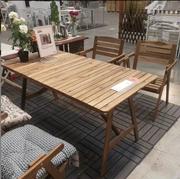 IKEA mua trong nước Fu Ho Man bàn gỗ ngoài trời bốn người bàn dài bàn đồ gỗ ngoài trời Bắc Âu - Đồ gỗ ngoài trời