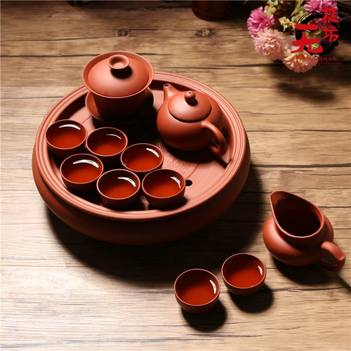 Чайный сервиз, комплект, глина, заварочный чайник, чашка, простой и элегантный дизайн