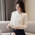 Maomao tua rua sơ mi nữ 2018 mùa thu mới Hàn Quốc phiên bản áo cổ tích siêu ren nơ hoang các kiểu áo sơ mi họa nữ đẹp Áo sơ mi chiffon ren