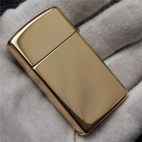 Zippo более легкое подлинное ветрозащитное ярко -бронзовое зеркало Слим узкая машина 1654 Ladies Zppo Kerosene Оригинальный подлинный