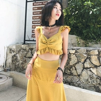 Комплект, сексуальное пляжное платье, весенняя длинная юбка, по фигуре, Таиланд