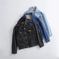 Ретро джинсовая куртка, подходит для импорта, европейский стиль, длинный рукав, 3 цветов