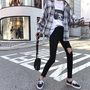 Mùa thu Hàn Quốc của phụ nữ retro lỗ bất thường chân quần bút chì nhỏ Quần jean mỏng mỏng quần chín học sinh quần baggy jean nữ
