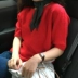 Mùa thu Hàn Quốc của Phụ Nữ Lỏng Lẻo Mỏng Ngắn Tay Áo Len Áo Len Retro Joker Cao Cổ Top áo len cổ cao cho nữ Áo len