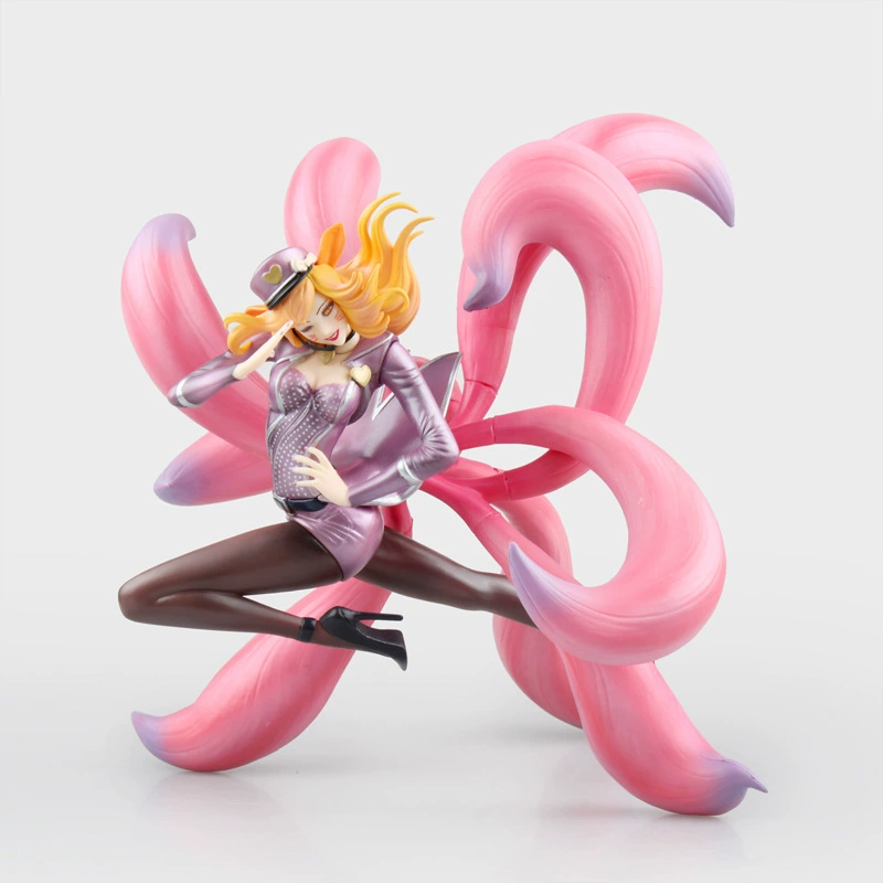 Liên minh huyền thoại LOL ca sĩ thần tượng làm bằng tay 9 đuôi cáo trang trí mô hình nhân vật Một búp bê trò chơi màu hồng tan - Game Nhân vật liên quan