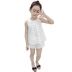 Quần áo bé gái mùa hè 2019 mới thời trang Hàn Quốc quần áo trẻ em hai mảnh thời trang nước ngoài quần áo bé gái mùa hè - Phù hợp với trẻ em Phù hợp với trẻ em