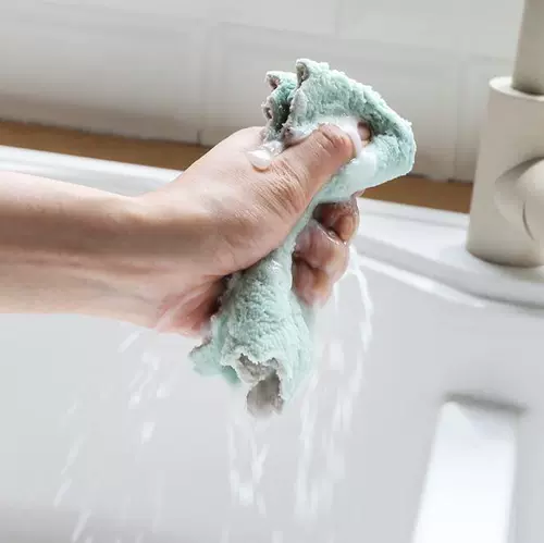 Печатная двойная двойная двойная абсорбционная посудомоечная ткань без масла протирайте полотенце рук и протрите тряпку для полотенец.