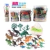 Bộ đồ chơi khủng long bằng nhựa có khăn xô Tyrannosaurus Rex Triceratops Mô phỏng Động vật tĩnh Đồ chơi mô hình khủng long - Đồ chơi gia đình