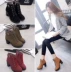 Mùa thu và mùa đông cộng với nhung ngắn khởi động màu đen dày với cao gót hoang dã OL giày của phụ nữ Hàn Quốc phiên bản của Martin khởi động