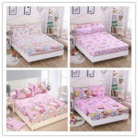 Giường đơn mảnh bông 笠 HelloKitty bông trẻ em phim hoạt hình tấm ga trải giường bìa Simmons giường bìa 1 m 2 đặc biệt cung cấp Ga chun và ga phủ