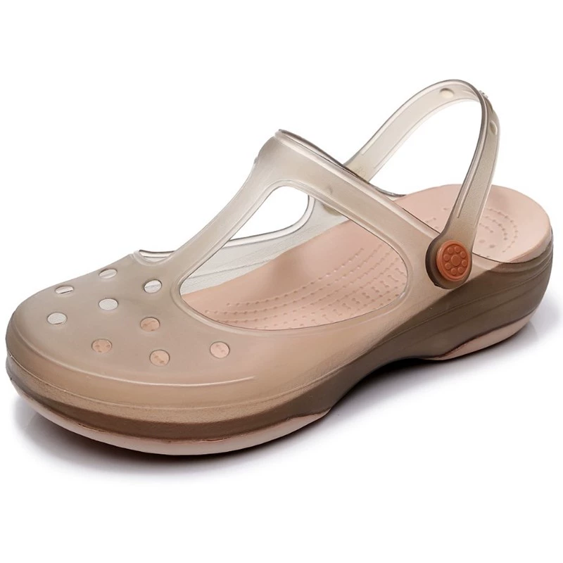 Giày y tá mới giày nữ mang thai Phụ nữ mang thai Baotou Sandals Summer Anti -slip Dass duy nhất Jelly Beach Shoes mang dép xuống đáy mềm 