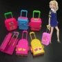 Dễ thương búp bê lớn vali vali hộp đồ chơi phụ kiện Barbie doll vali trường hợp xe đẩy đồ chơi do choi be gai