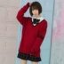 [stalk bean Story] kyouko mùa thu và mùa đông mới Màu cổ chữ V phù hợp với áo len cotton dày của trường đại học Nhật Bản - Đan Cardigan áo cardigan nữ Đan Cardigan