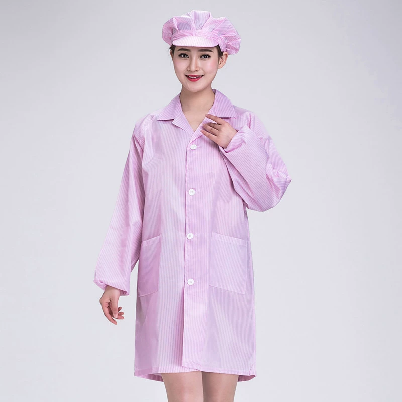 Quần áo chống tĩnh điện áo khoác dài quần áo bảo hộ lao động màu xanh xưởng chống nhà máy thực phẩm Foxconn trắng hồng nam nữ áo kỹ sư vải pangrim 