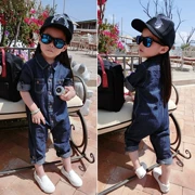 Quần yếm denim nữ mùa xuân hè 2018 phiên bản mới của Hàn Quốc cho bé jumpsuit khí chất bé gái quần âu một mảnh - Quần jean