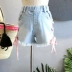 2018 nữ bé tie bow quần short denim cô gái mùa hè mới thời trang giản dị nhấp nháy quần nóng Quần jean