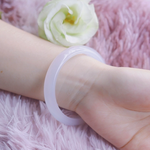 Тонкий агатовый натуральный женский браслет из белого нефрита, имитация льда