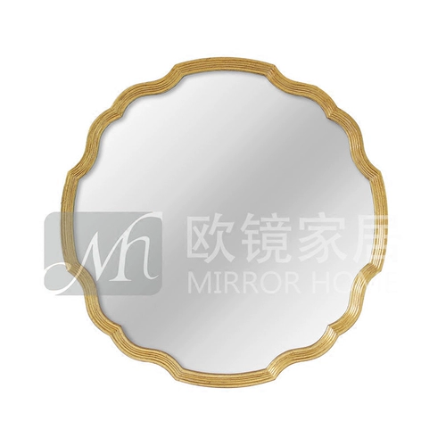 Диаметр 1 метр золотисто -европейский и американская гостиная Фоновая настенная крыльцо печь Декоративное зеркало Стена ванной комнаты -туалетное зеркало
