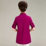Летняя летняя одежда, цветная рубашка для матери, коллекция 2021, для среднего возраста, длинный рукав, большой размер, короткий рукав