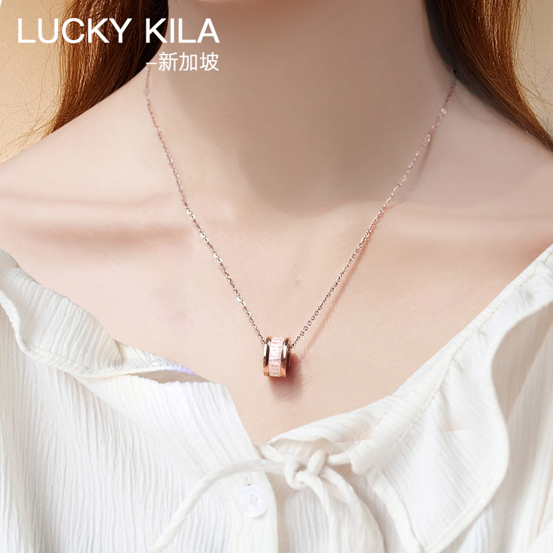 新加坡设计师品牌  LUCKY KILA 18K镀金水晶滚筒项链 淘宝优惠券折后￥59包邮（￥689-630）京东￥298