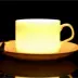 Cốc cà phê đặt đơn giản tinh khiết xương trắng tách cà phê china gốm cốc cà phê đồ dùng biểu tượng tùy chỉnh đặc biệt cung cấp