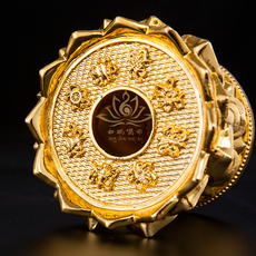 Молитвенный барабан 手摇转轮底座树脂八吉祥莲花莲台手持转筒莲花座摆件支架底托