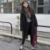 Áo len nữ phần dài Hàn Quốc phiên bản 2018 mới đôi phải đối mặt với cashmere sinh viên mùa thu và mùa đông mặc chống mùa đen len áo